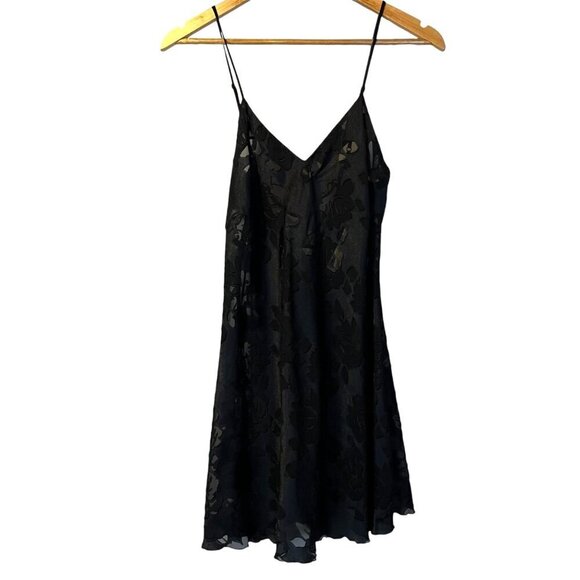 Vintage Victoria's Secret Gold Label Black Lace Slip Dress S Bow Whimsigoth Y2K - Picture 1 of 5